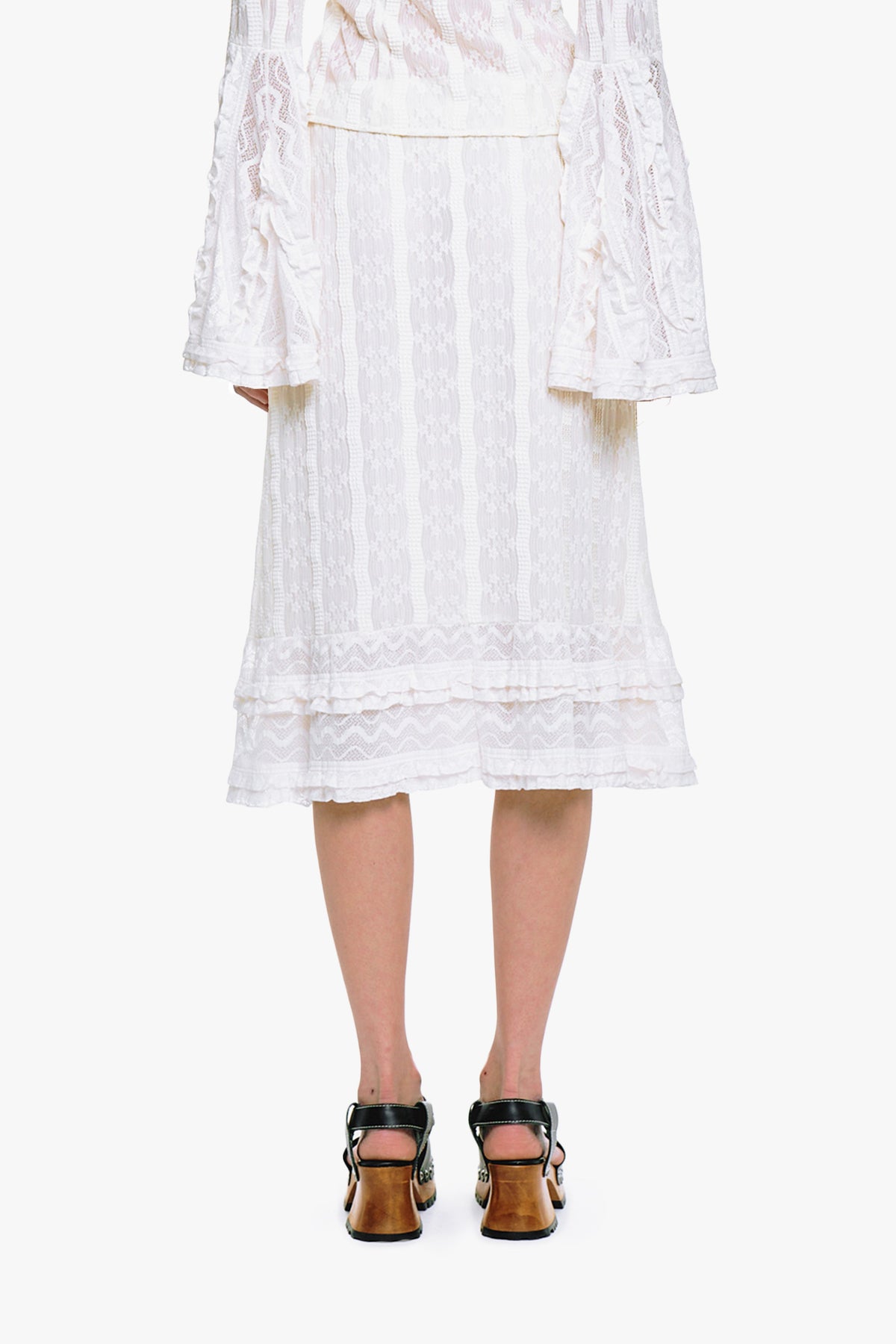 Floral Ruffle Stretch Lace Skirt | Anna Sui