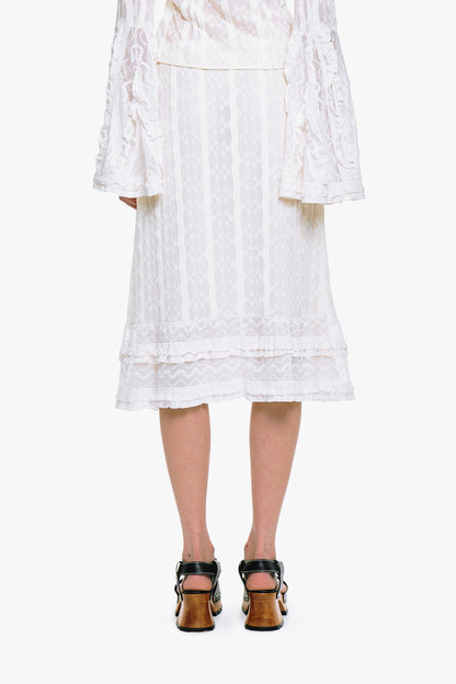 Floral Ruffle Stretch Lace Skirt | Anna Sui