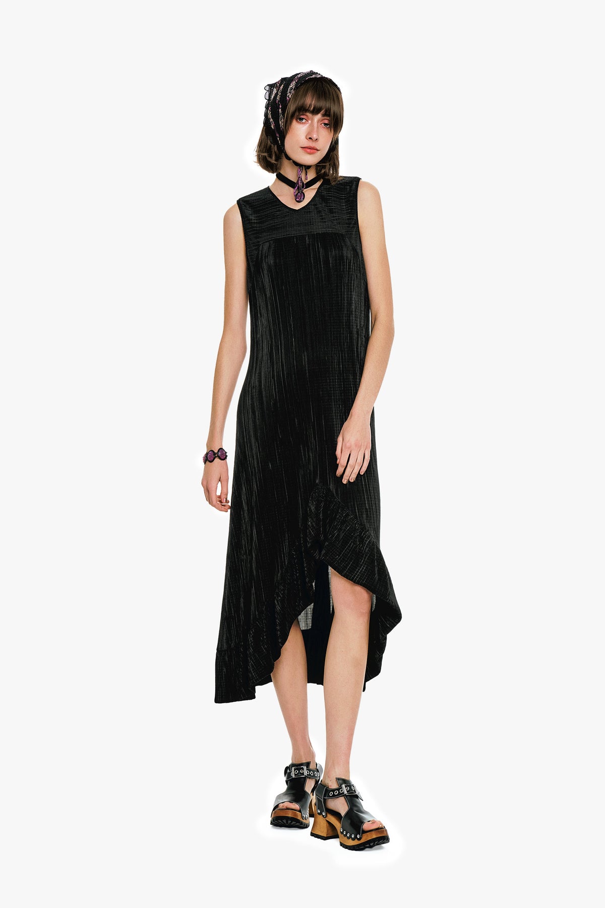 Plissé Hi-Low Dress | Anna Sui