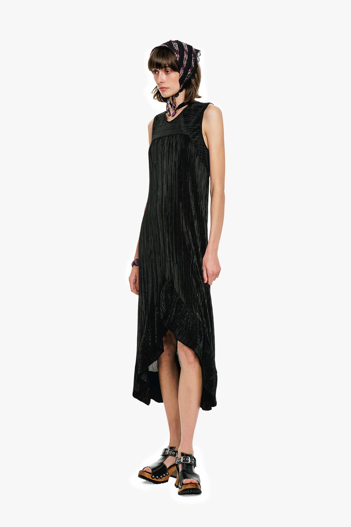 Plissé Hi-Low Dress | Anna Sui