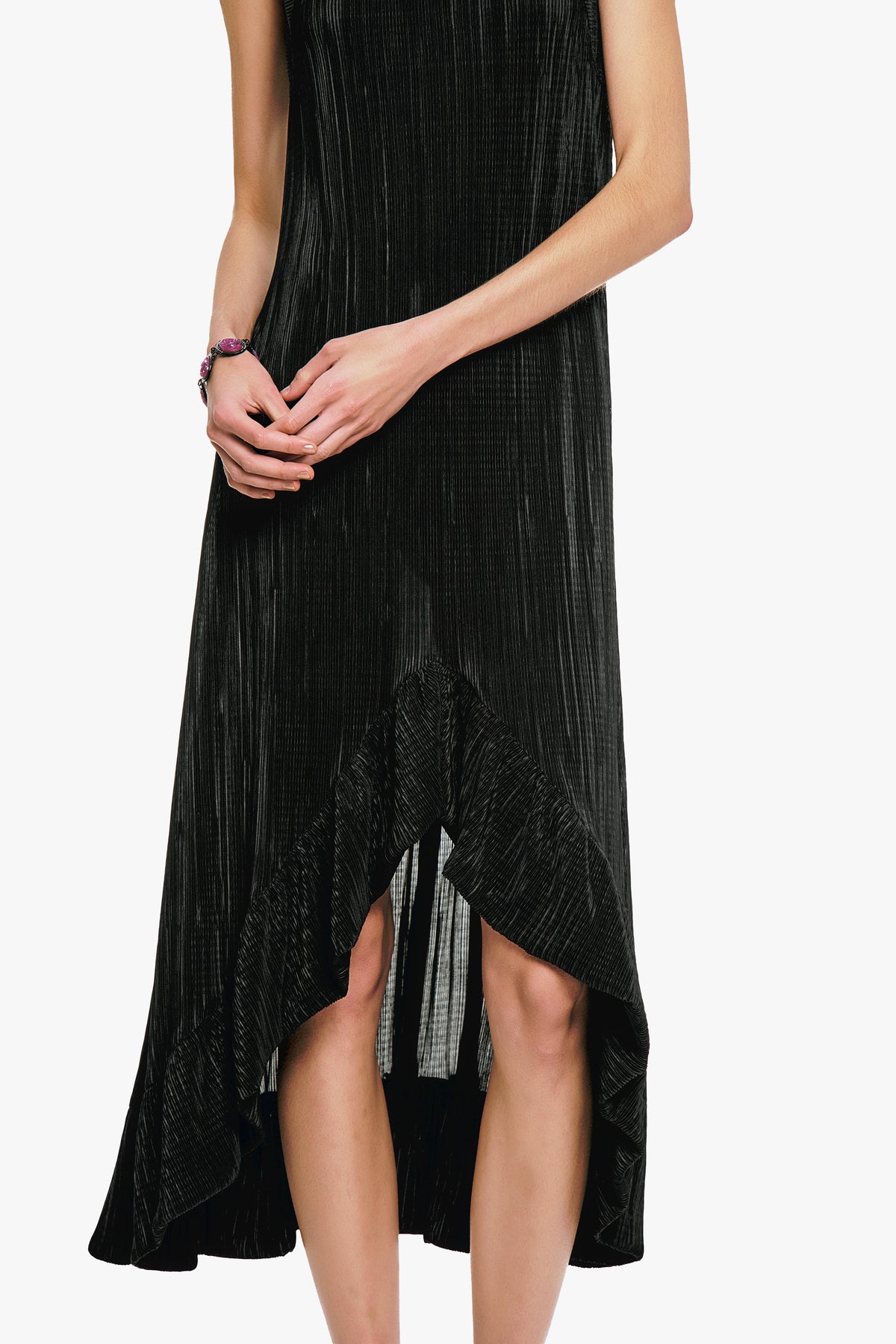 Plissé Hi-Low Dress | Anna Sui