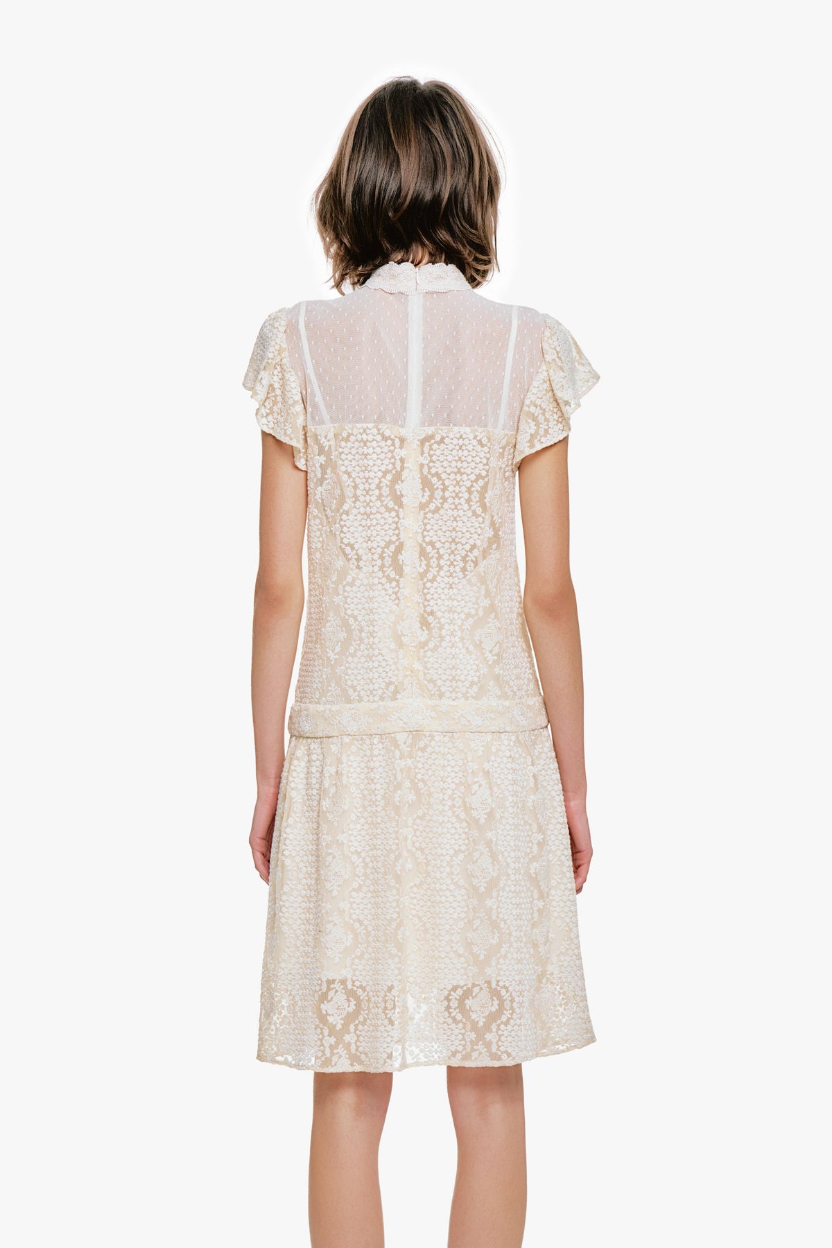 Victorian Lace Combo Drop Waist Dress | Anna Sui