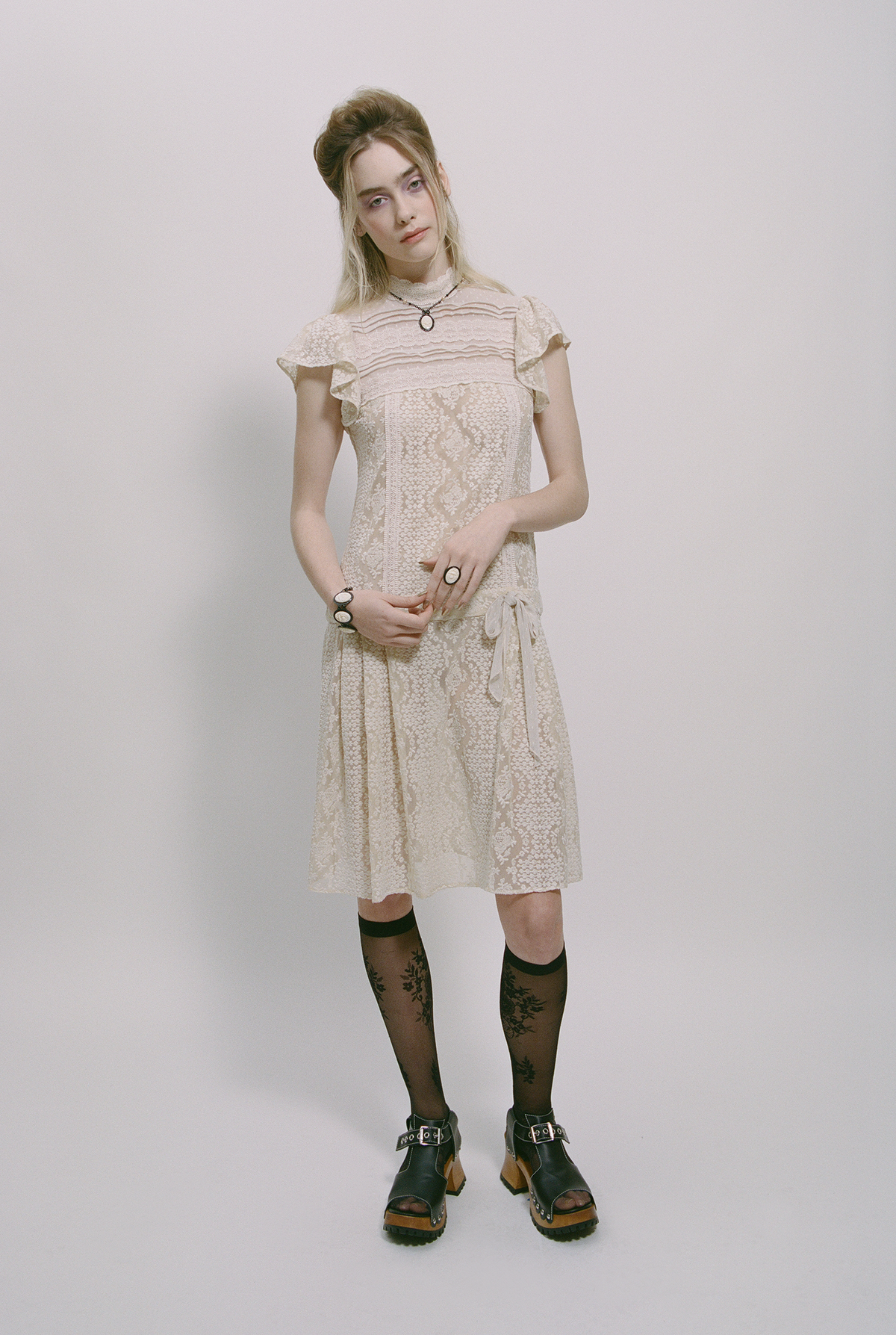 Victorian Lace Combo Drop Waist Dress | Anna Sui