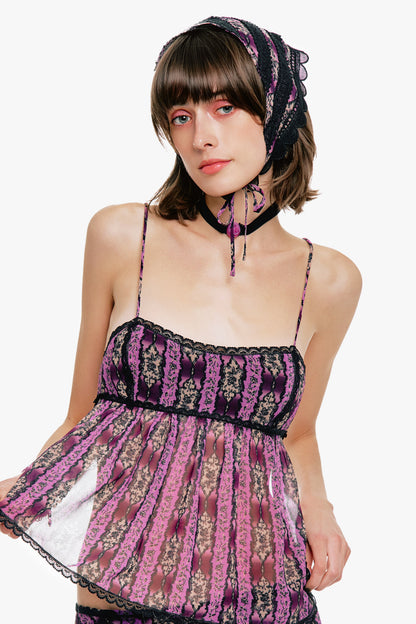 Cameo Stripe Print Headscarf | Anna Sui