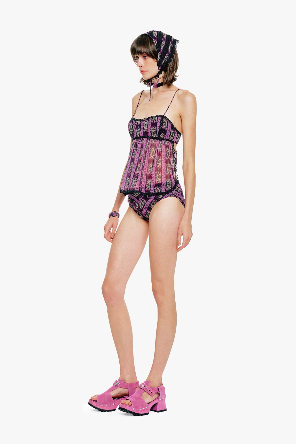 Cameo Stripe Print Headscarf | Anna Sui