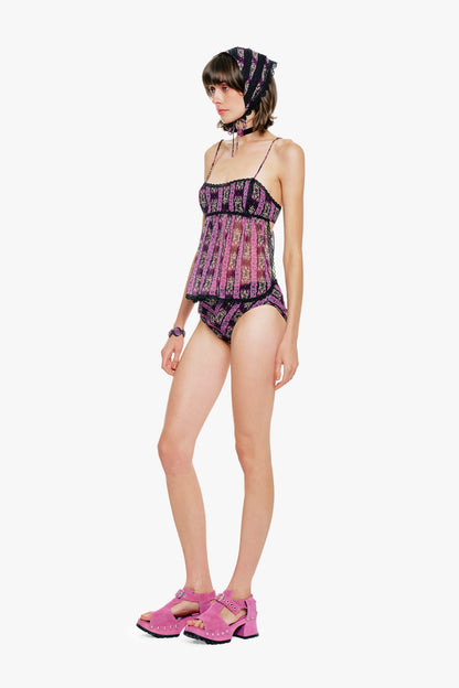 Cameo Stripe Print Headscarf | Anna Sui