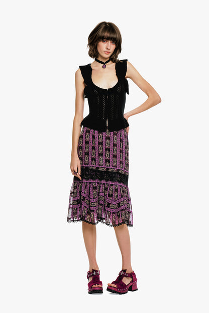 Victorian Pointelle Knitwear Camisole - Black | Anna Sui