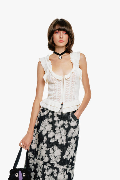 Victorian Pointelle Knitwear Camisole - Cream | Anna Sui