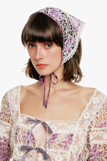 Medallion Floral Lace Headscarf | Anna Sui