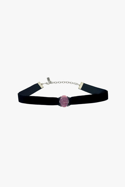 Oval Rose Choker - Dusty Rose | Anna Sui