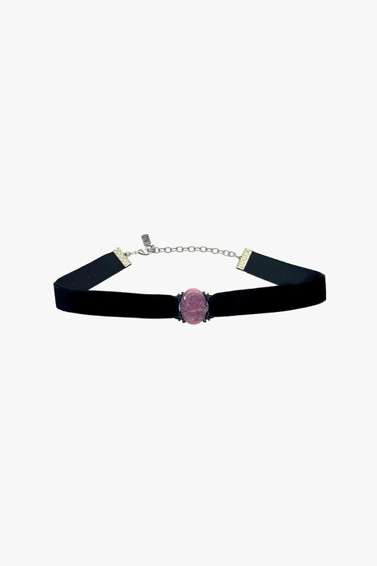 Oval Rose Choker - Dusty Rose | Anna Sui