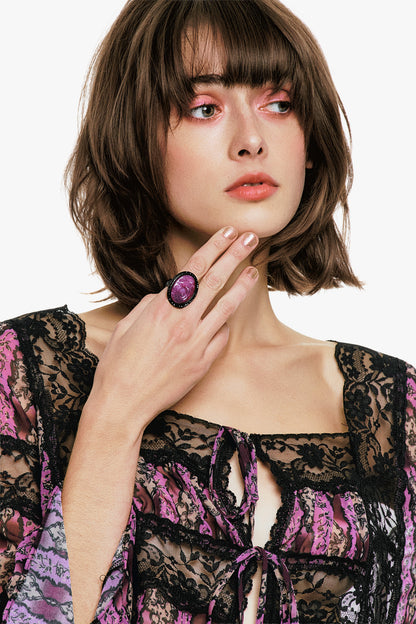 Carved Rose Ring - Dusty Rose | Anna Sui