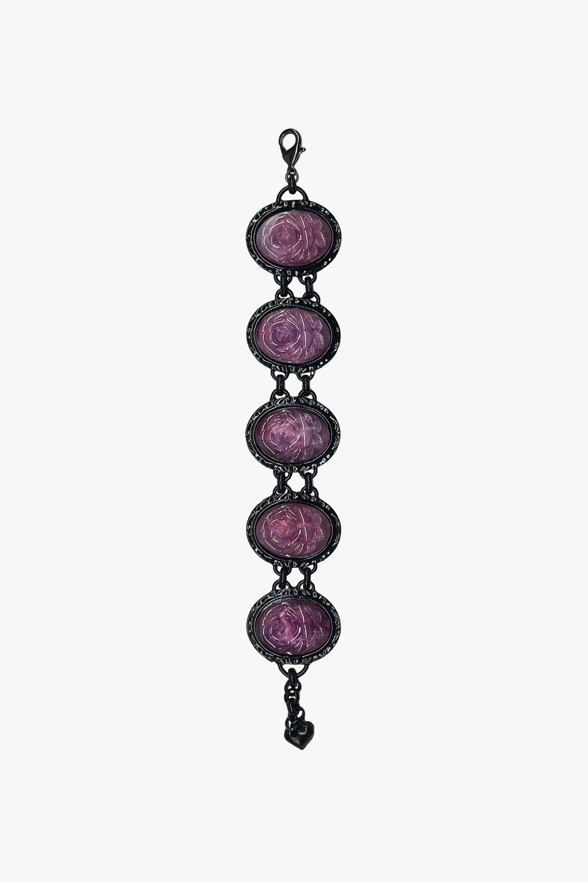 Carved Rose Black Bracelet - Dusty Rose | Anna Sui