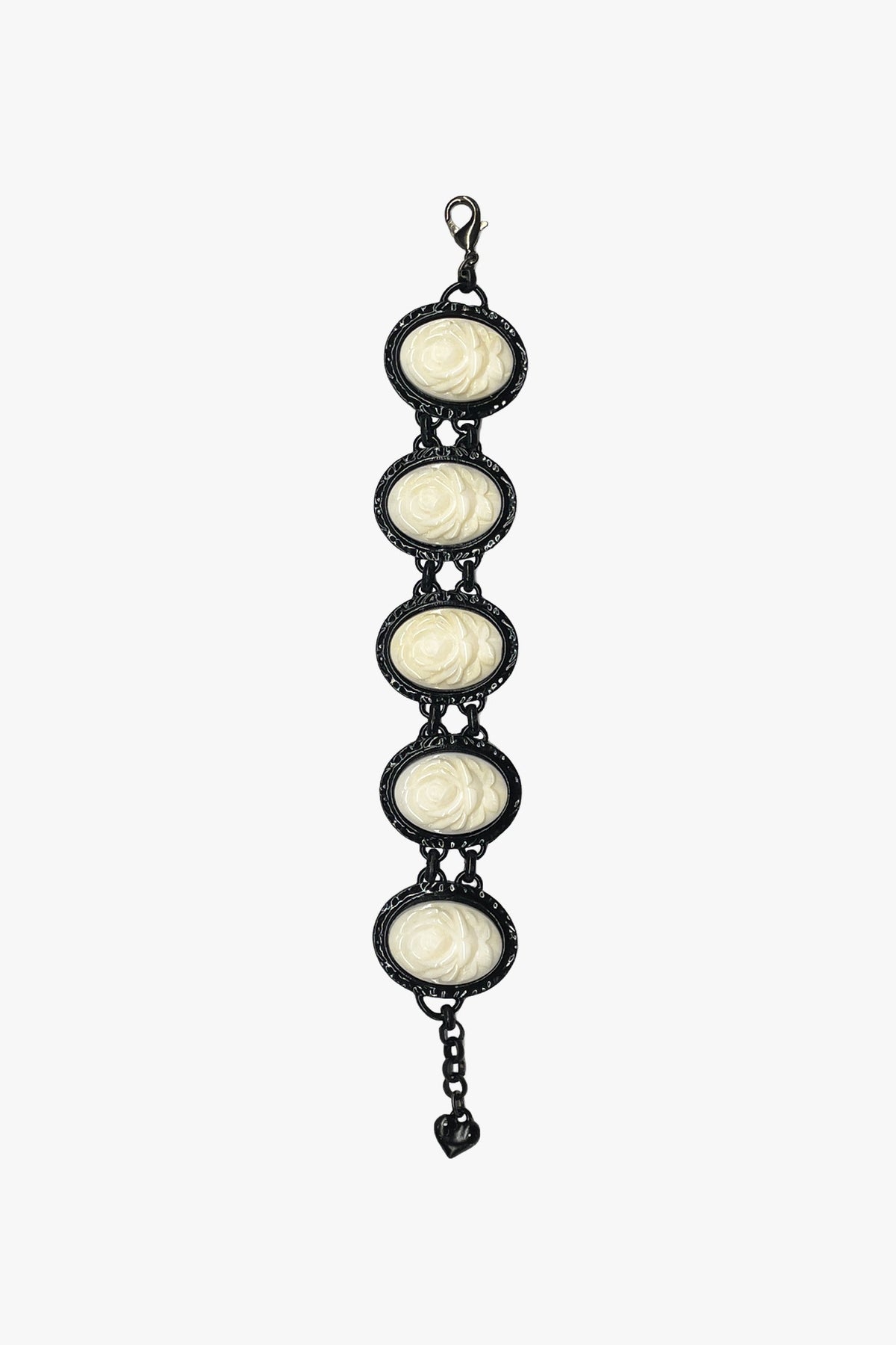 Carved Rose Black Bracelet - Ivory | Anna Sui