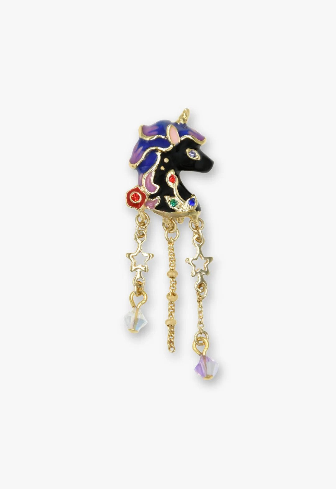 Moonlit Unicorn Earrings- Black and Ivory | Anna Sui