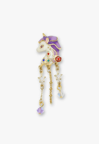 Moonlit Unicorn Earrings- Black and Ivory | Anna Sui