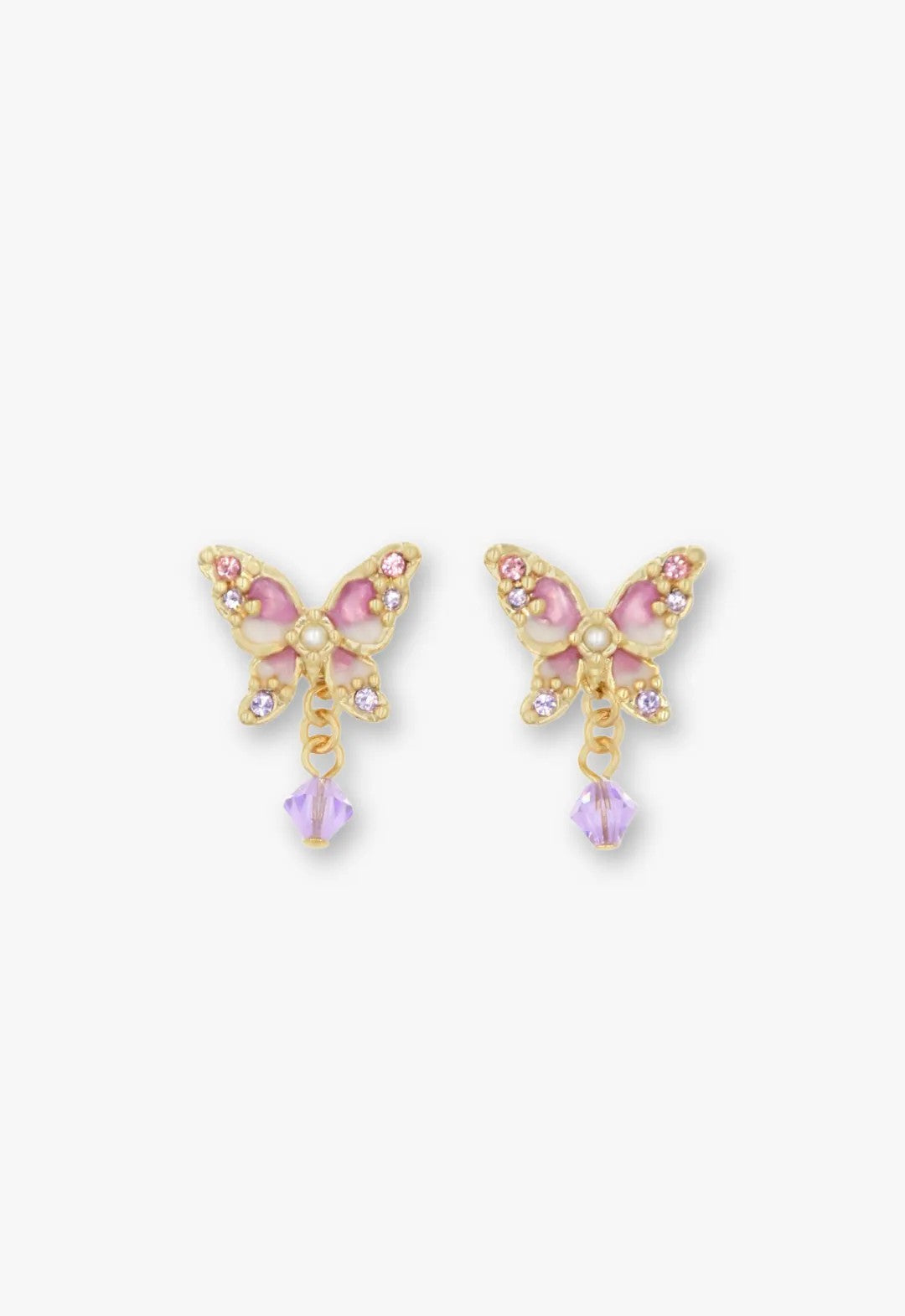 Shining Butterfly Earrings - Pink Gold | Anna Sui