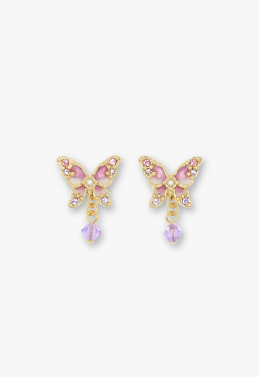 Shining Butterfly Earrings - Pink Gold | Anna Sui
