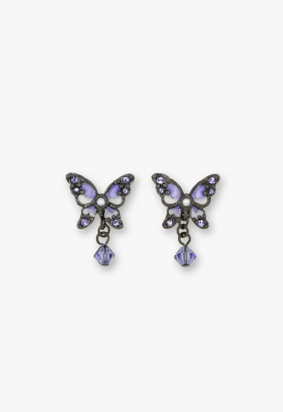 Shining Butterfly Earrings - Purple Gunmetal | Anna Sui