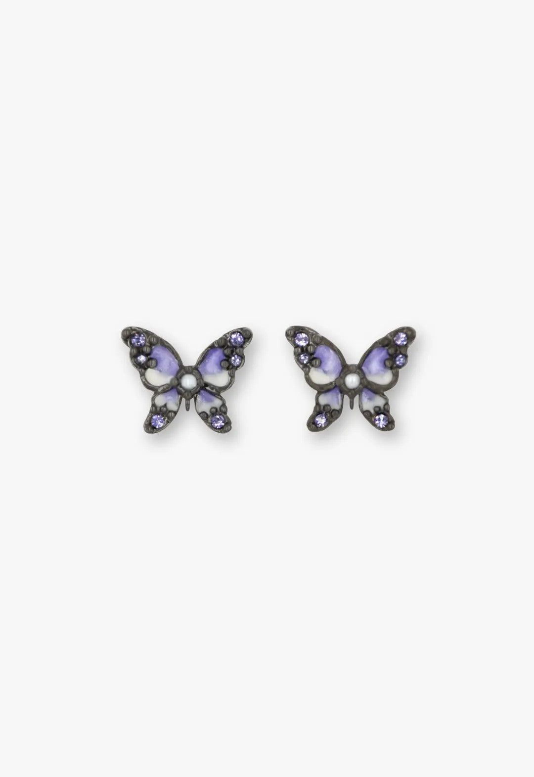 Shining Butterfly Earrings - Purple Gunmetal | Anna Sui