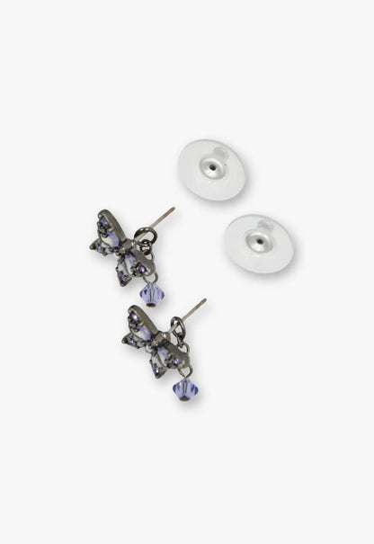 Shining Butterfly Earrings - Purple Gunmetal | Anna Sui