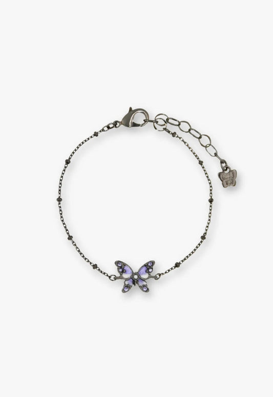 Shining Butterfly Bracelet - Purple Gunmetal | Anna Sui