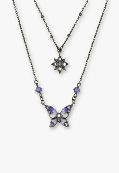 Shining Butterfly Necklace - Purple Gunmetal | Anna Sui