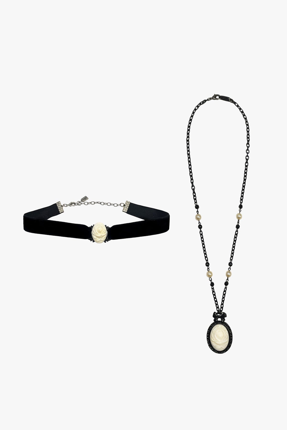 Carved Rose Victorian Necklace & Choker Set – Ivory | Anna Sui