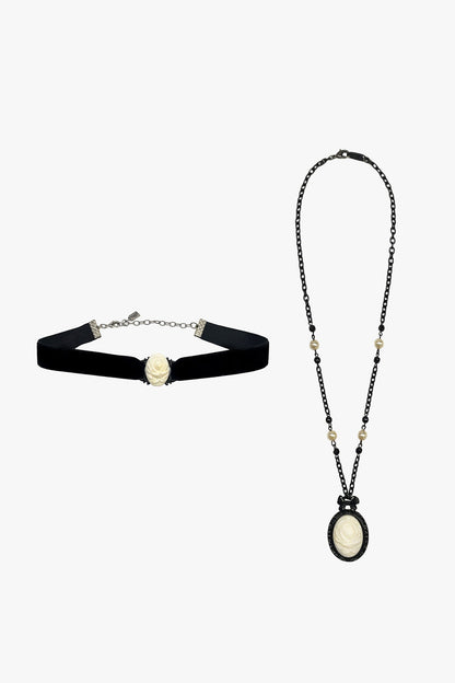 Carved Rose Victorian Necklace & Choker Set – Ivory | Anna Sui