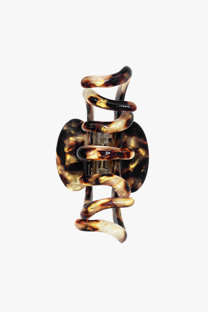 Jumbo Golden Tortoise Shell Hair Jaw | Anna Sui