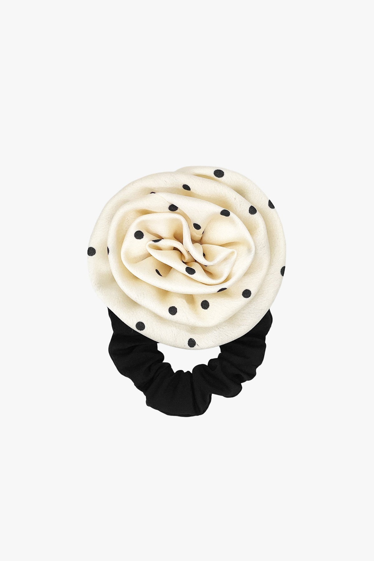 Satin Dot Flower Scrunchie - White | Anna Sui