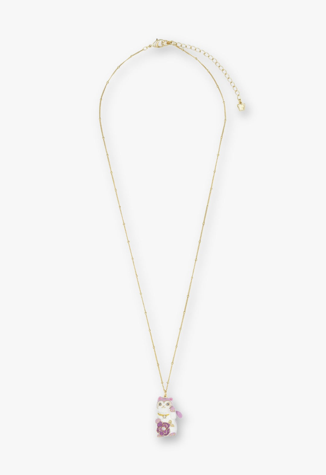 Lucky Cat Flower Necklace- Gold | Anna Sui