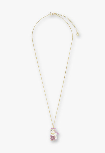 Lucky Cat Flower Necklace- Gold | Anna Sui