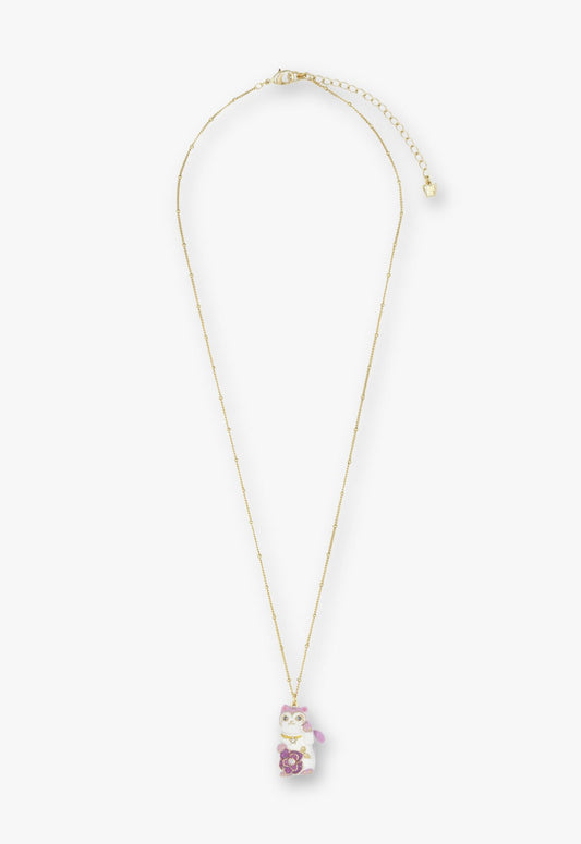 Lucky Cat Flower Necklace- Gold | Anna Sui