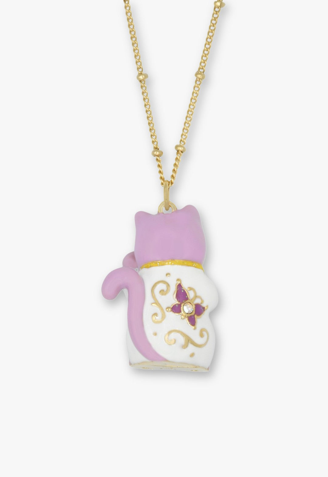 Lucky Cat Flower Necklace- Gold | Anna Sui
