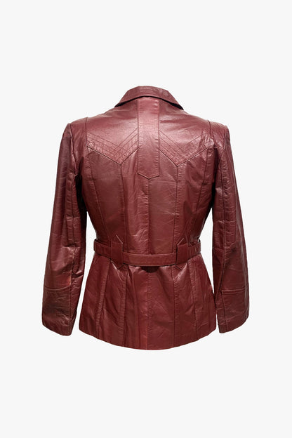 Vintage Leather Belted Coat with Removable Lining | Anna Sui