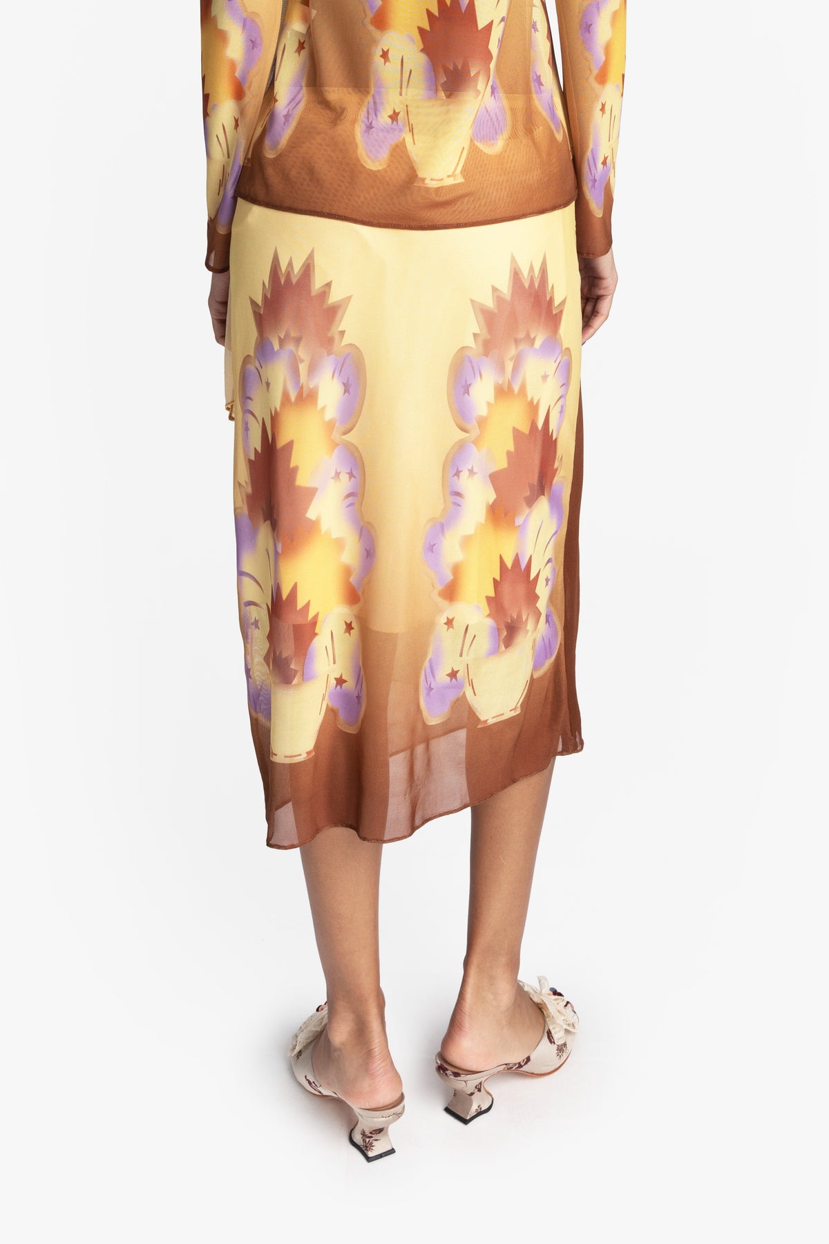 Sunburst Mesh Sarong Skirt | Anna Sui