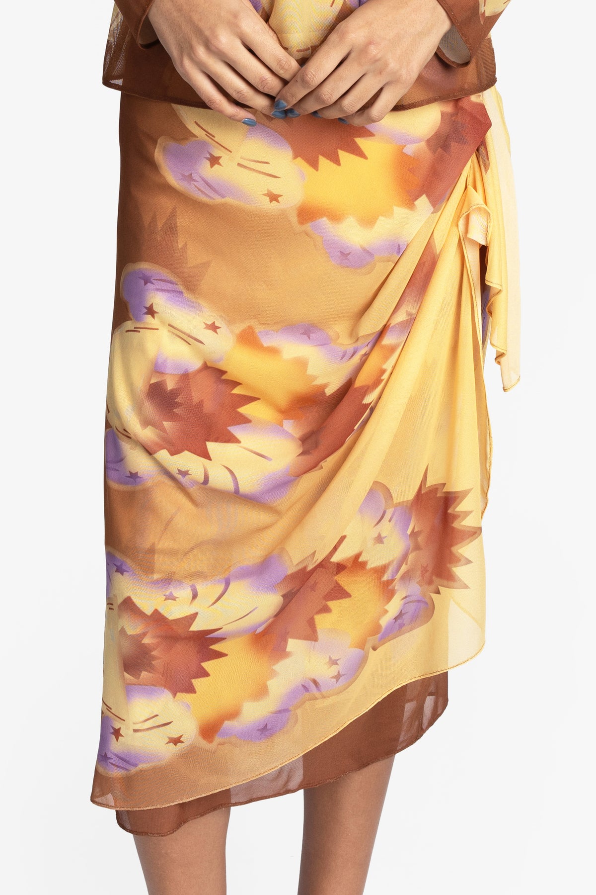 Sunburst Mesh Sarong Skirt | Anna Sui