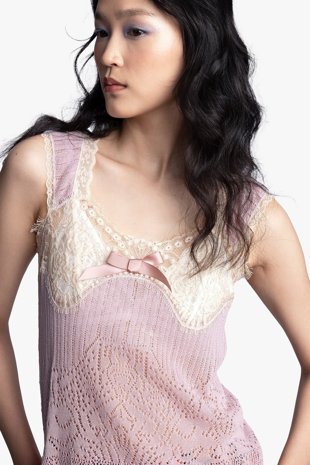 Lingerie Lace Knit Camisole - Blush | Anna Sui