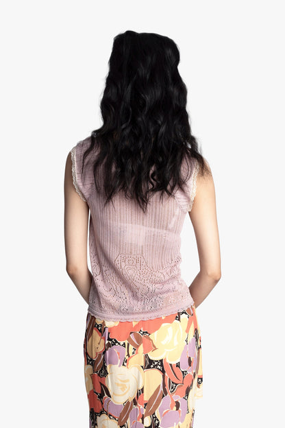 Lingerie Lace Knit Camisole - Blush | Anna Sui