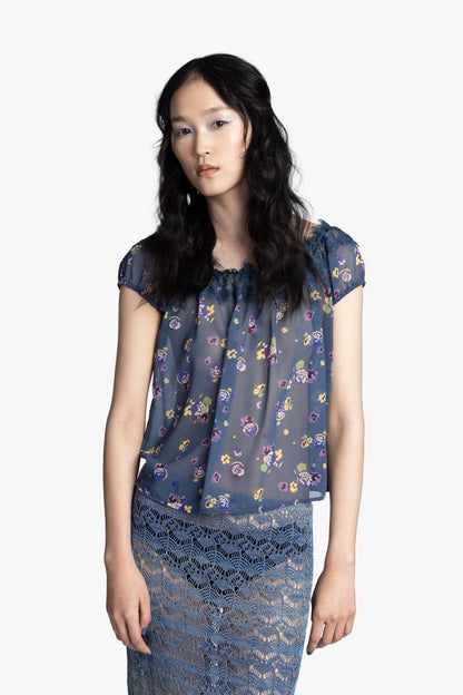 Night Blooming Chiffon Top | Anna Sui