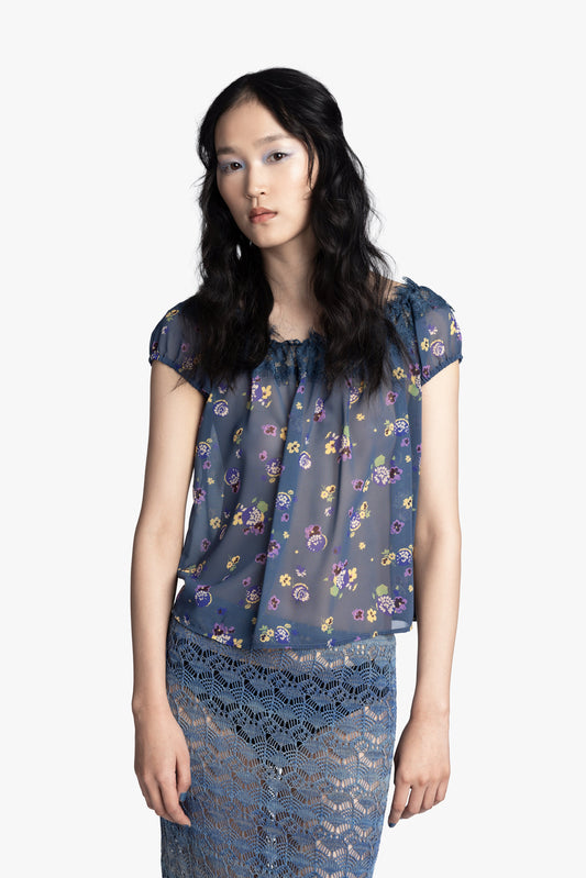 Night Blooming Chiffon Top | Anna Sui