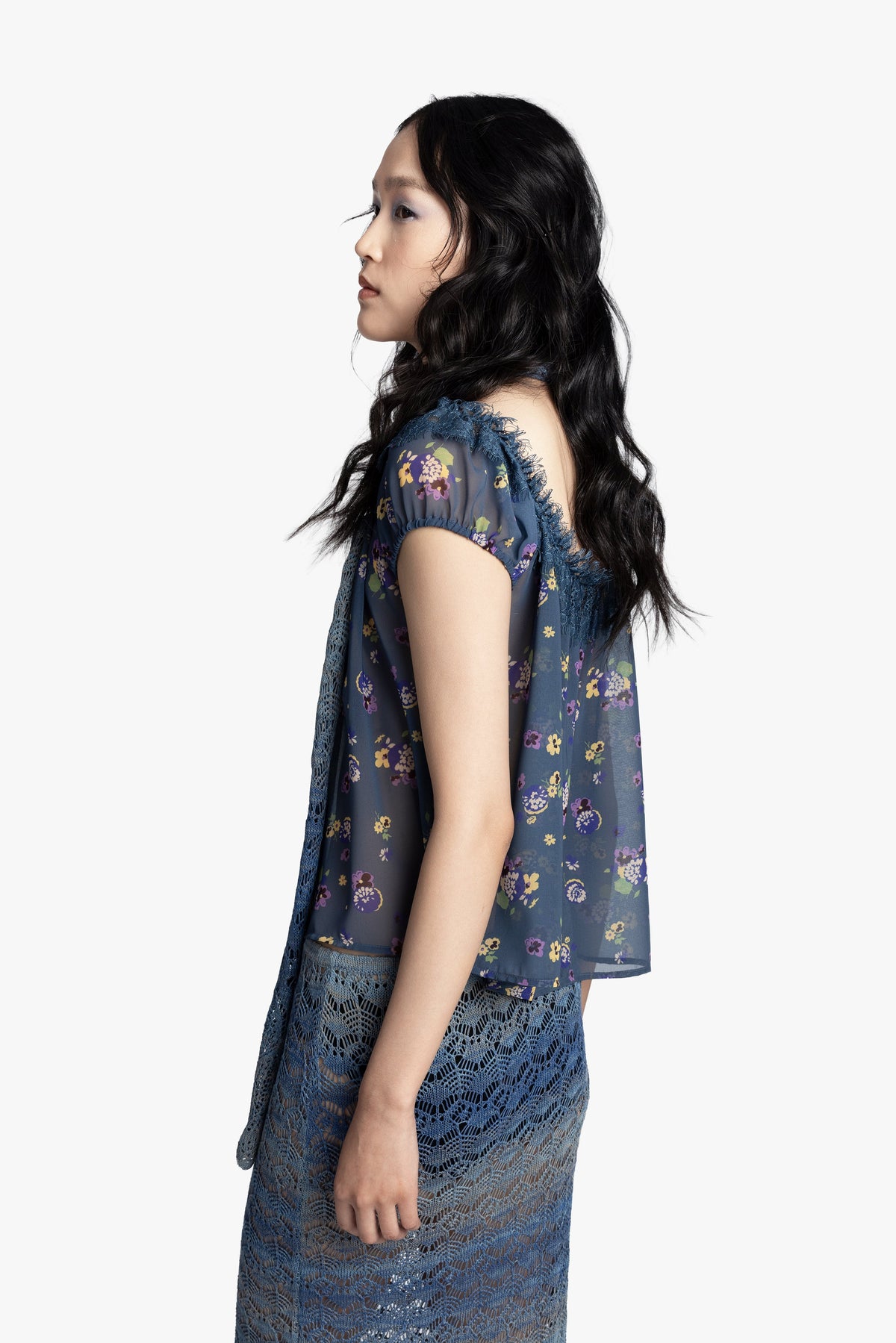 Night Blooming Chiffon Top | Anna Sui