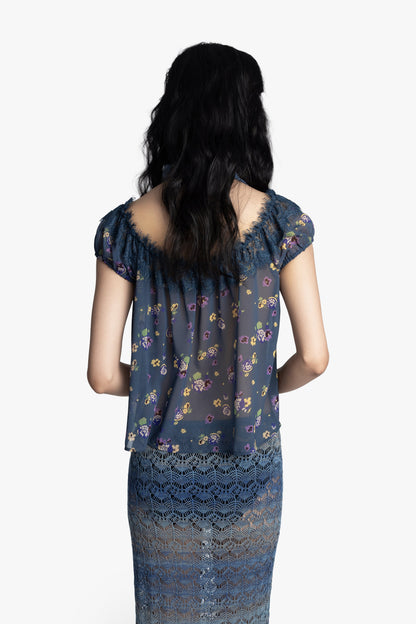 Night Blooming Chiffon Top | Anna Sui