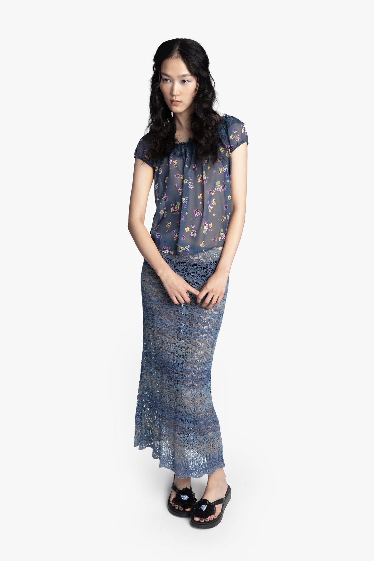 Night Blooming Chiffon Top | Anna Sui