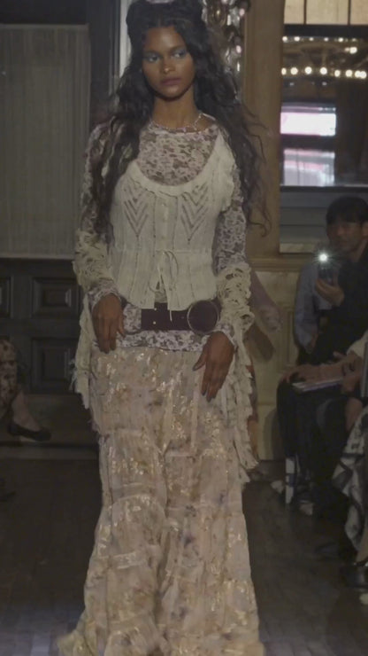 Oasis Blooms Tiered Skirt | Anna Sui