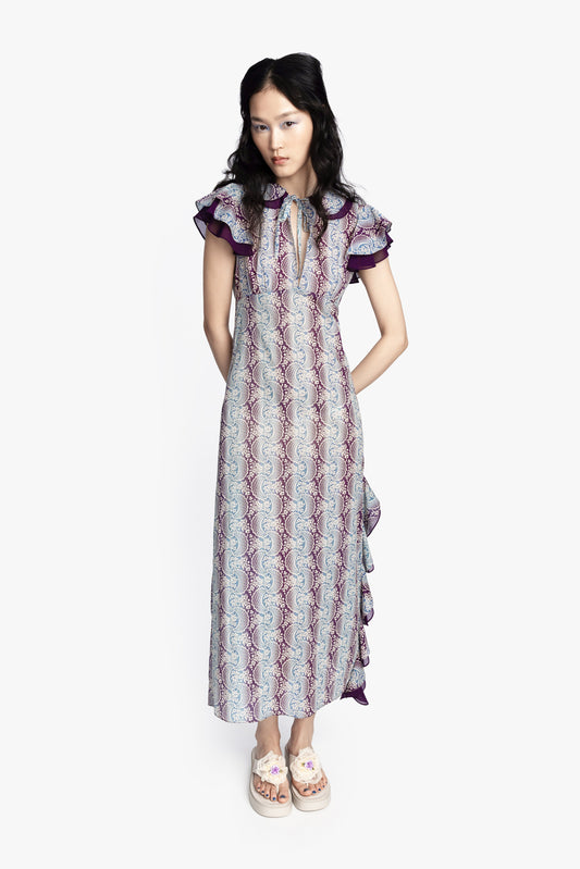 Ombre Ribbons Cotton Ruffle Dress | Anna Sui