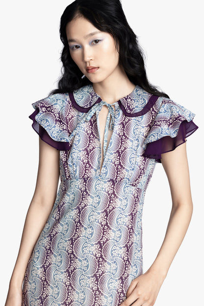 Ombre Ribbons Cotton Ruffle Dress | Anna Sui