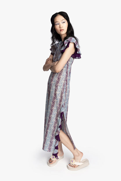 Ombre Ribbons Cotton Ruffle Dress | Anna Sui