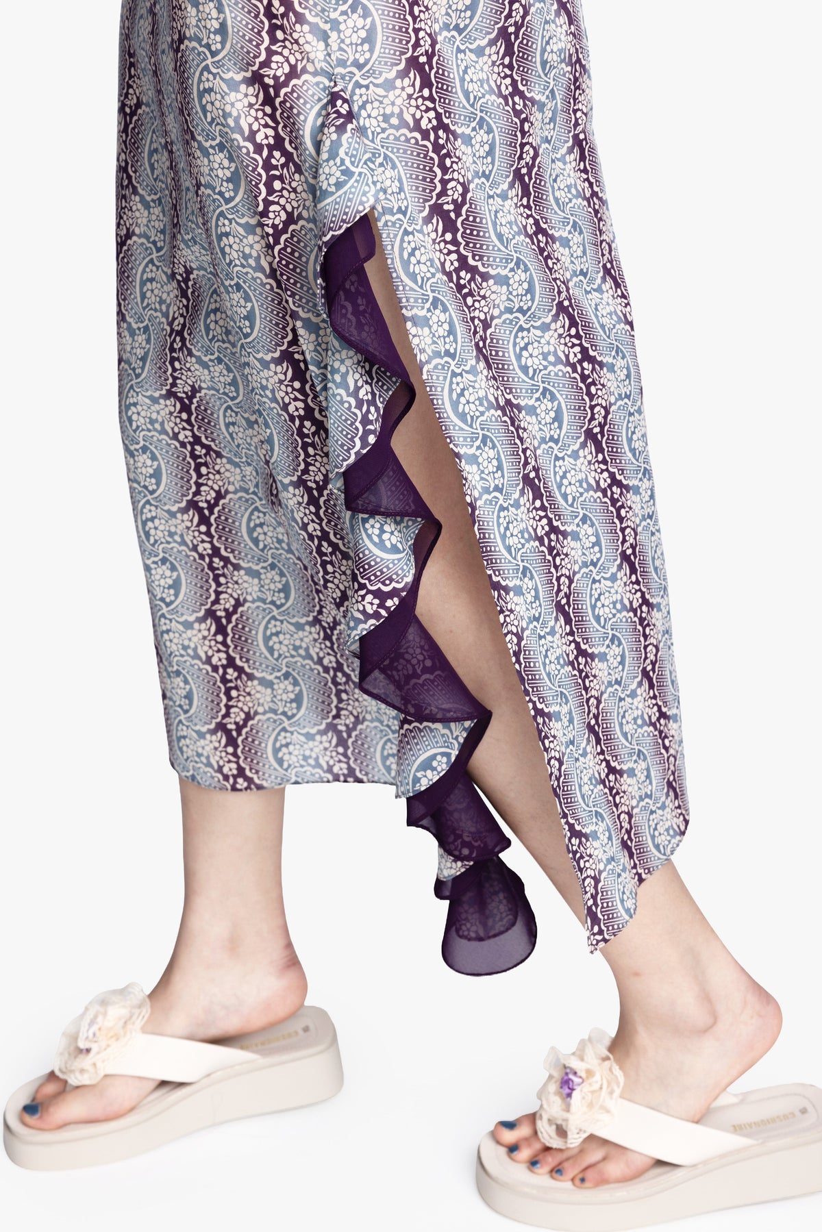 Ombre Ribbons Cotton Ruffle Dress | Anna Sui